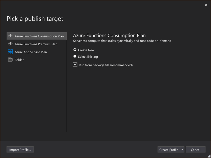 Azure Functions Publish Wizard