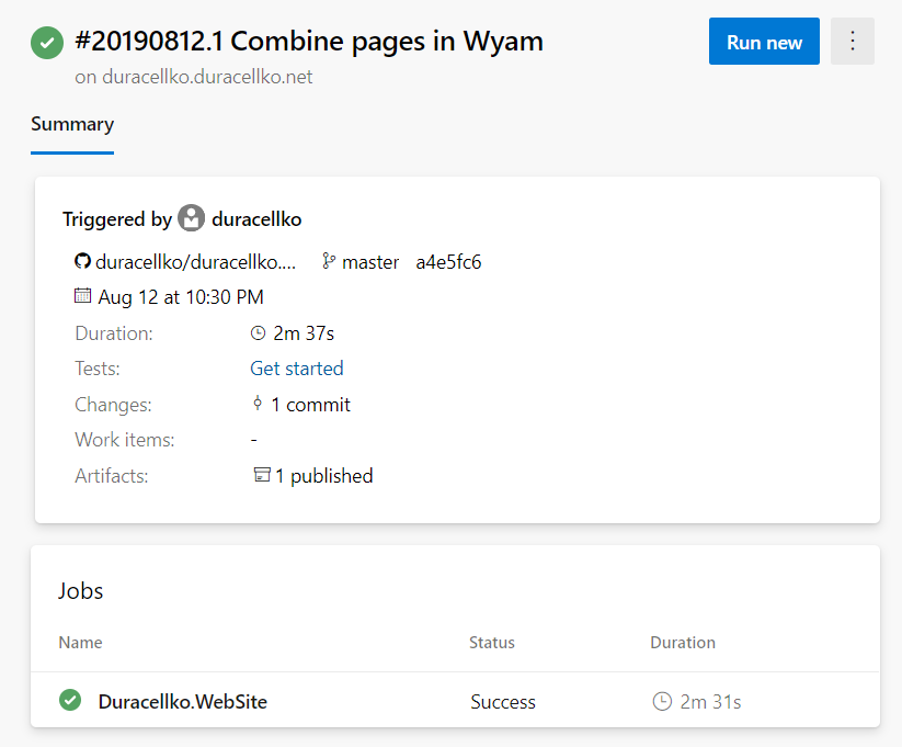 Azure DevOps - Successful build