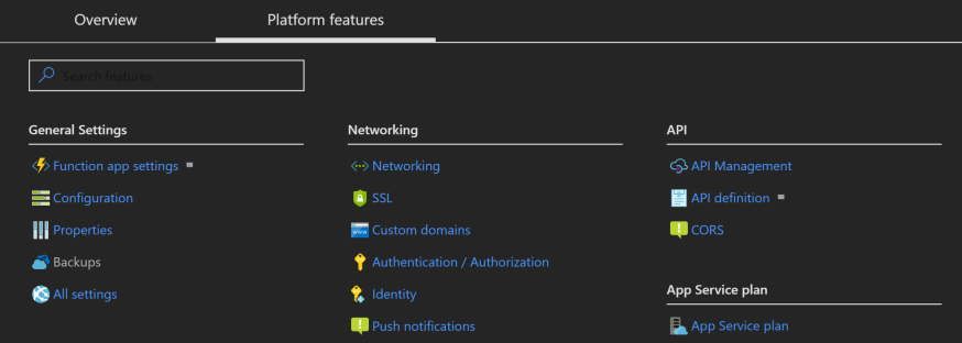 Azure Functions - Platform features